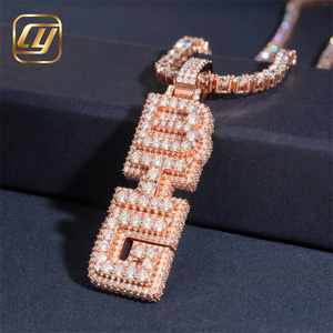 Pendentif Lettre CHOYUE Hip Hop en Or Véritable 10K 14K, Sertissage Diamant de Laboratoire, Style Iced Out - Product Image 4