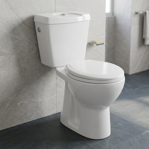 WC en céramique deux pièces à fixation au sol, à double chasse, avec siphon en S, pour salle de bain - Product Image 2