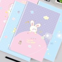 Diario para Estudiantes, Diseño de Conejo Espacial, Cuaderno de PVC con Cierre de Botón, Papel Rayado de 80g, Agradable para la Vista, Personalización OEM Disponible