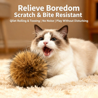 Jouet en peluche lapin moelleux en sachet pour l'agrandissement des capacités sensorielles des chats, balle de divertissement autonome, jouet durable résistant aux griffures pour chatons