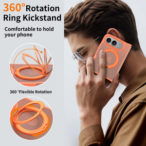 Étui de téléphone rotatif en métal style orange pour <span class=keywords><strong>iPhone</strong></span> Fold, doux comme de la soie, pliable, antichoc, personnalisé, magnétique - Product Image 4