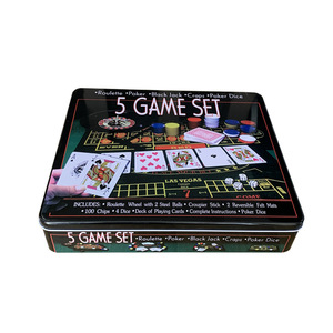 Lot de jetons de poker 5-en-1 avec <span class=keywords><strong>roulette</strong></span> pour soirées casino et jeux de société en famille - Product Image 1