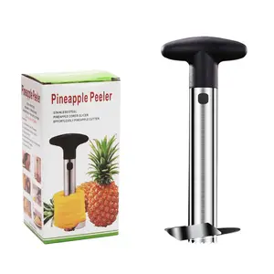 Özel logo yararlı mutfak gadget yararlı premium ananas corer sökücü, paslanmaz çelik ananas çekirdek sökücü soyucu aracı