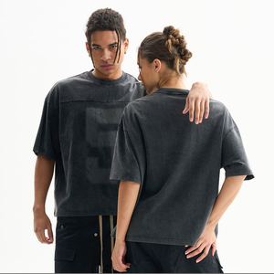 Style de mode chaude impression par transfert de chaleur Anti-rétrécissement col rond 100% coton Streetwear surdimensionné à manches courtes hommes t-shirt - Product Image 3