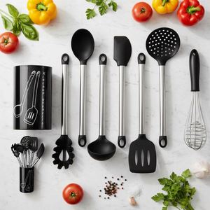 Juego de Utensilios de Cocina de Silicona, Herramientas de Cocina Antiadherentes Resistentes al Calor, el Mejor Juego de Utensilios de Cocina con Acero Inoxidable - Product Image 3