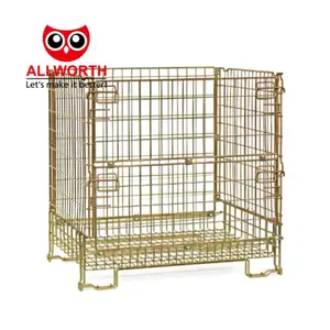 Palettes empilables en acier pour préformes PET Cage de stockage portable en métal pour grand entrepôt
