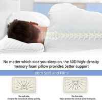Oreiller de lit de petite taille pour les voyages, oreillers en mousse à mémoire de forme pour les dormeurs latéraux du dos et du ventre avec housse lavable