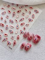 Autocollants d'ongles 5D Halloween Horreur, Décalcomanies d'ongles Effet Sanglant, Motifs Oculaires Effrayants, Décorations d'ongles Auto-adhésives Gothiques Terreur et Sang