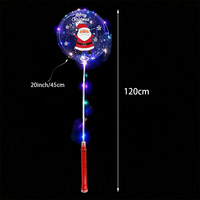 Ballons clignotants à poignées de 20 pouces Ballon Père Noël Nouvel An Noël Ballon Bobo Led Autres Décorations de Fête