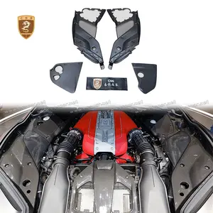 असली कार्बन फाइबर कपड़े फेरारी के लिए कार आंतरिक सहायक उपकरण इंजन को कवर ट्रिम 812