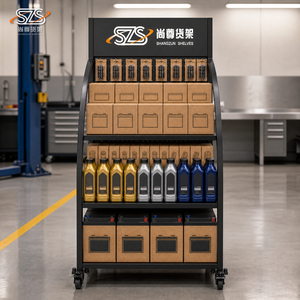 Exhibidores Metálicos <span class=keywords><strong>de</strong></span> 3 Niveles para Piezas Automotrices, 608x330x1067mm, 60KG por Estante, con Ruedas Giratorias con Freno y Recubrimiento en Polvo, para Exhibición <span class=keywords><strong>de</strong></span> Neumáticos - Product Image 3