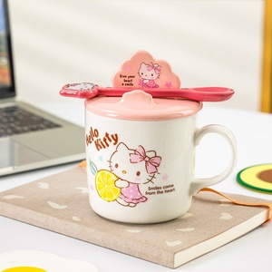 Nueva Taza de Café con Tapa y Soporte para Teléfono Móvil, Tazas de Cerámica Sanrio, Taza de Agua de Cerámica Linda, Tazas de Café Kawaii - Product Image 5