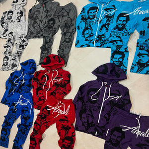 Conjunto Deportivo de Sudadera con Capucha Holgada y Pantalones Deportivos de Felpa de Algodón Grueso de 6 Oz con Hombros Caídos para <span class=keywords><strong>Hombre</strong></span> - Product Image 1