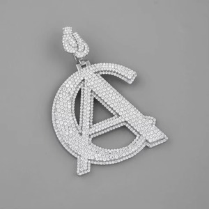 Most Selling <b>Silver</b> Plated Moissanite Diamond Hip Hop <b>Pendant</b> Iced Style Fashion Jewelry Necklace <b>for</b> <b>Men</b> Women <b>For</b> Sale - Product Image 5
