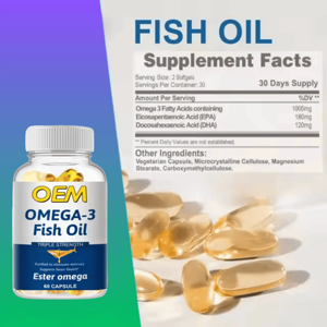Groothandel OEM Private Label Volwassenen Natuurlijke <span class=keywords><strong>Omega</strong></span> <span class=keywords><strong>3</strong></span> Visolie 1000mg Softgel Capsules Hartgezondheid Immuunsysteem Ondersteuning 60 Capsules - Product Image 3