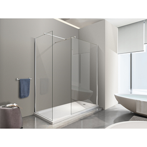 Mur de douche double à l'italienne avec bras de support supérieur T 8 mm Verre réversible 88-90x108-110 H 200 cm - Product Image 1