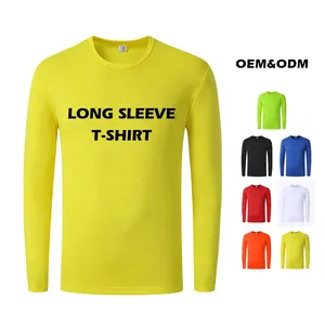 New Custom Dry Fit Men's T-shirt Polyester Long Sleeve T Shirt Summer Clothing Men's T-shirt With Embroidery Logo Fashion Print