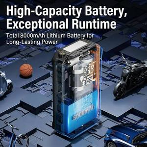 Démarreur de voiture 12V avec compresseur d'air 1000A, <span class=keywords><strong>booster</strong></span> de <span class=keywords><strong>batterie</strong></span> portable, pompe à pneus numérique 150PSI pour SUV et camions essence 5L et diesel 3L - Product Image 1