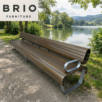 Banc en plastique anti-corrosion pour parcs, rues et espaces publics, mobilier d'extérieur commercial durable, banc de parc avec dossier