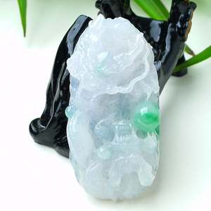 Myanmar Natural a <span class=keywords><strong>Type</strong></span> Jadeite Jade Pendant Ice-Like Floating Green Boy Meets Girl Emerald Pendant 59.42 - Product Image 3
