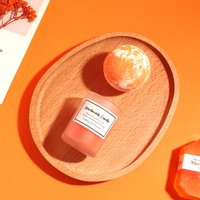 Beauty Spa Supply Cup Bougie parfumée au soja Savon gemme Boules de sel de bain Fleurs séchées Carte de voeux Serviette Chaussettes pour Orange Series Set