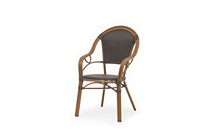 Ensemble de salle à manger d'extérieur moderne avec chaises en aluminium à cadre en maille textilène et table en verre Montblanc pour patio, balcon, loisirs