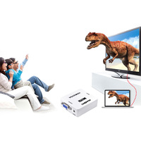 Mini Convertidor HDMI a VGA 1080P Full HD Plug and Play con Audio de 3.5mm, Adaptador HDMI2VGA para PC, Laptop, Monitor, HDTV