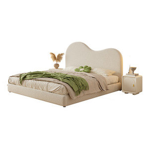 Moderno <span class=keywords><strong>Lettino</strong></span> per Bambini Morbido e Confortevole, Letto Imbottito in Tessuto con <span class=keywords><strong>Testiera</strong></span> a Forma di Collina Bianca - Product Image 6