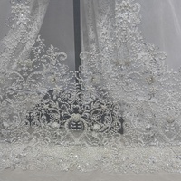Nouvelle dentelle haut de gamme faite à la main pour rideaux, broderie de sequins, perles, robes de mariée et vêtements pour enfants