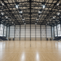 Gymnase à structure en acier avec toit en ossature spatiale, bâtiment métallique préfabriqué pour salle de sport intérieure
