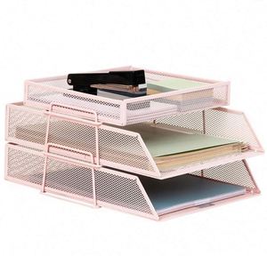 Office <b>Drawer</b> Organizer 2 Tiers Stackable Paper Tray Organizer for Desk Standing Papers <b>File</b> Mesh/Office <b>File</b> Collation - Product Image 3