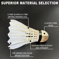 Volant de badminton SNOWPEAK SP-05 de niveau tournoi, plumes de canard Cigu de qualité supérieure, atterrissage précis pour les matchs de compétition