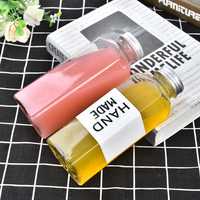 Bouteilles en verre transparentes de grande capacité pour lait, boissons, café, jus, bouteilles de stockage rechargeables, personnalisables, vente en gros