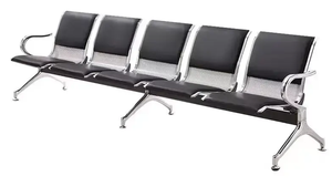 كرسي انتظار مريح بثلاثة مقاعد من الجلد الصناعي للعيادات الطبية الحديثة والمستشفيات وردهات المطارات - Product Image 6