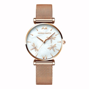 Nuevo Reloj de Pulsera de Moda para Mujer con Diseño en Relieve 3D de Libélula, Acero Inoxidable, Esfera de Nácar, Reloj de Cuarzo - Product Image 3
