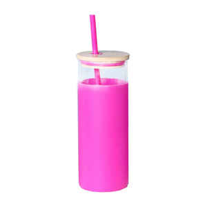 Modern Bamboo Lid Single-Layer <b>Large</b> Capacity Straw <b>Cup</b> Silicone Cover High Borosilicate Thick Glass Travel Mug Leak-Proof - Product Image 3