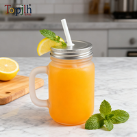 Topjlh Vente en gros de tasses en verre mat personnalisées de 430 ml, impression de logo photo personnalisée en vrac