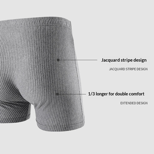 Calzoncillos Boxer a Rayas para Hombre, Ropa Interior Delgada, Transpirable, Suave, Informal y Cómoda para el Hogar, Calzoncillos Boxer Tipo <span class=keywords><strong>Aro</strong></span> para Hombres Adultos - Product Image 3