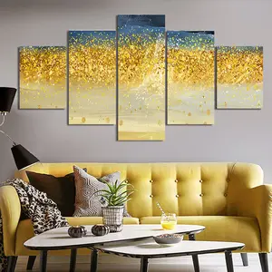 Abstract Golden And Blue Landscape Wall Art pictures And Canvas PAinting For home Decor Cuadros Living Room Decoration Canvas