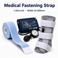 Bande de fixation médicale à crochets et boucles, sangle élastique hypoallergénique et respectueuse de la peau, certifiée OEKO-TEX, 1-25m/rouleau