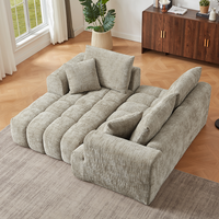 Canapé d'angle convertible en chenille de luxe surdimensionné, design minimaliste, canapé-lit confortable pour appartement, salon