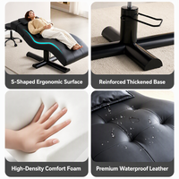 Chaise de salon de coiffure professionnelle moderne de haute qualité, durable, avec dossier en cuir en forme de S, réglage du dossier, structure en acier, pour salon de beauté et spa