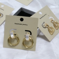 Cartes à bijoux personnalisées imprimées, emballage en papier écologique, cartes d'affichage avec logo pour boucles d'oreilles, cartes en papier pour bijoux