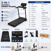 Caminadora Profesional 2 en 1 para Caminar y Correr, Diseño Plegable, Potencia Máxima de 3.0HP, Máquina para Correr Portátil Lista para Usar, OEM