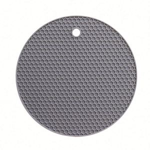Sous-plat en silicone antidérapant avec logo personnalisé, motif nid d'abeille, isolation thermique - Product Image 4