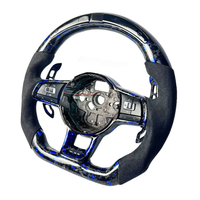 Volant de voiture en fibre de carbone forgée bleue à LED, personnalisable en usine pour Volkswagen Polo Golf Passat MK7 MK6, mise à niveau des anciens modèles