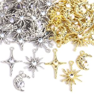 Set di Ciondoli Celestiali per Gioielli, Pendenti Luna Stella <span class=keywords><strong>Sole</strong></span> in Oro e <span class=keywords><strong>Argento</strong></span> con Perle di Opale, Accessori per Creazione di Gioielli Fai-da-Te - Product Image 5