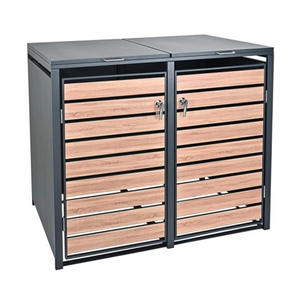 Bền 240L Ngoài Trời Thùng Rác Bin Với Mở Khóa Bằng Gỗ Kim Loại Cửa Vườn Thùng Rác Có Thể Hộp Cho Đường Bộ Sử Dụng - Product Image 2