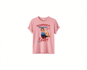 T-shirt da donna per il potenziamento femminile, stampa mese della storia delle donne, 100% cotone, girocollo, casual, manica corta, vestibilità regolare - Product Image 1