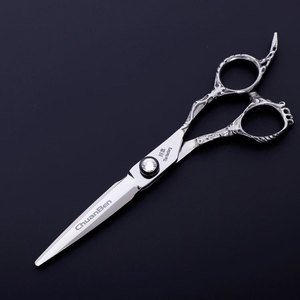 Ciseaux à cheveux professionnels Kawamoto, lame tranchante en acier inoxydable de 6 pouces, manche moyen pour la coiffure - Product Image 1